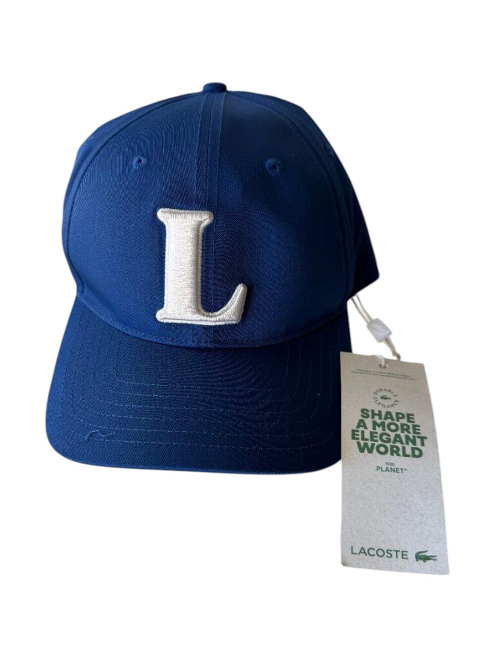 Lacoste Blue Cap with Large White L Logo Size M-S/M NWT